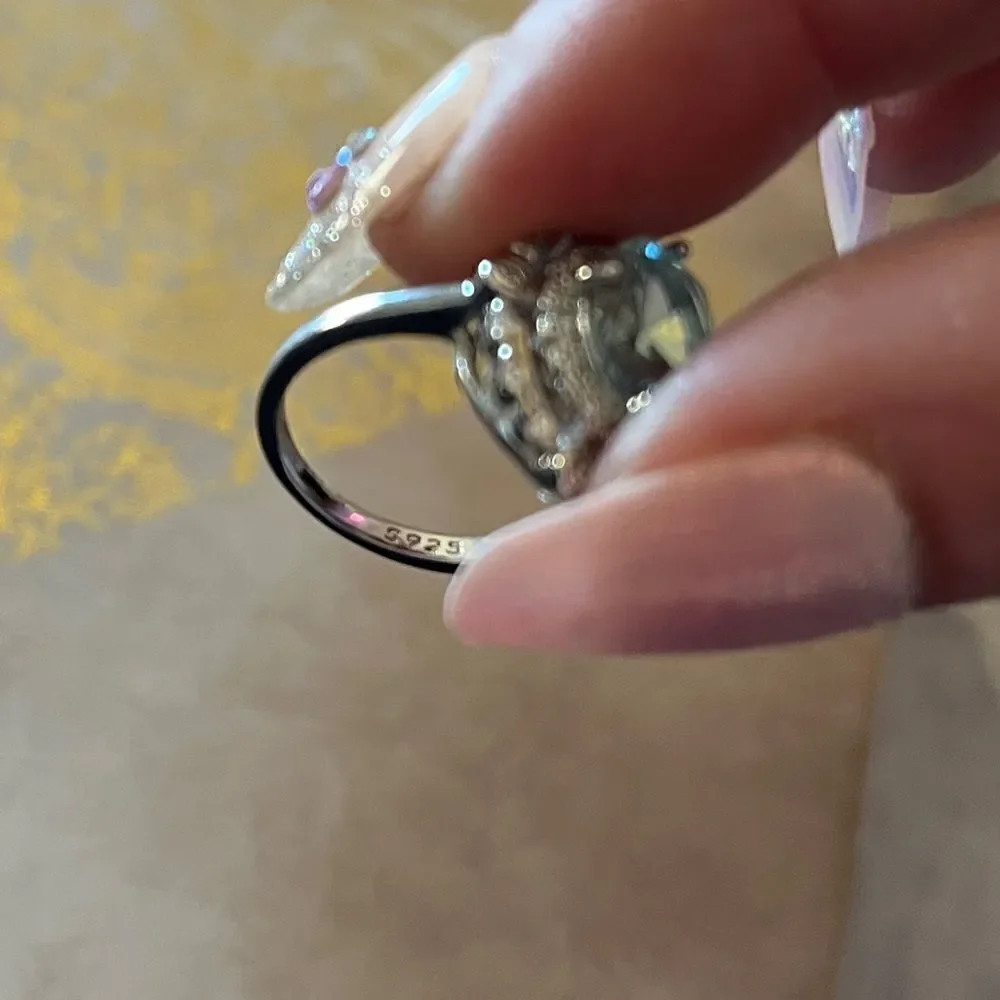 The Marina Statement Ring in Topaz and 925 sz 8
